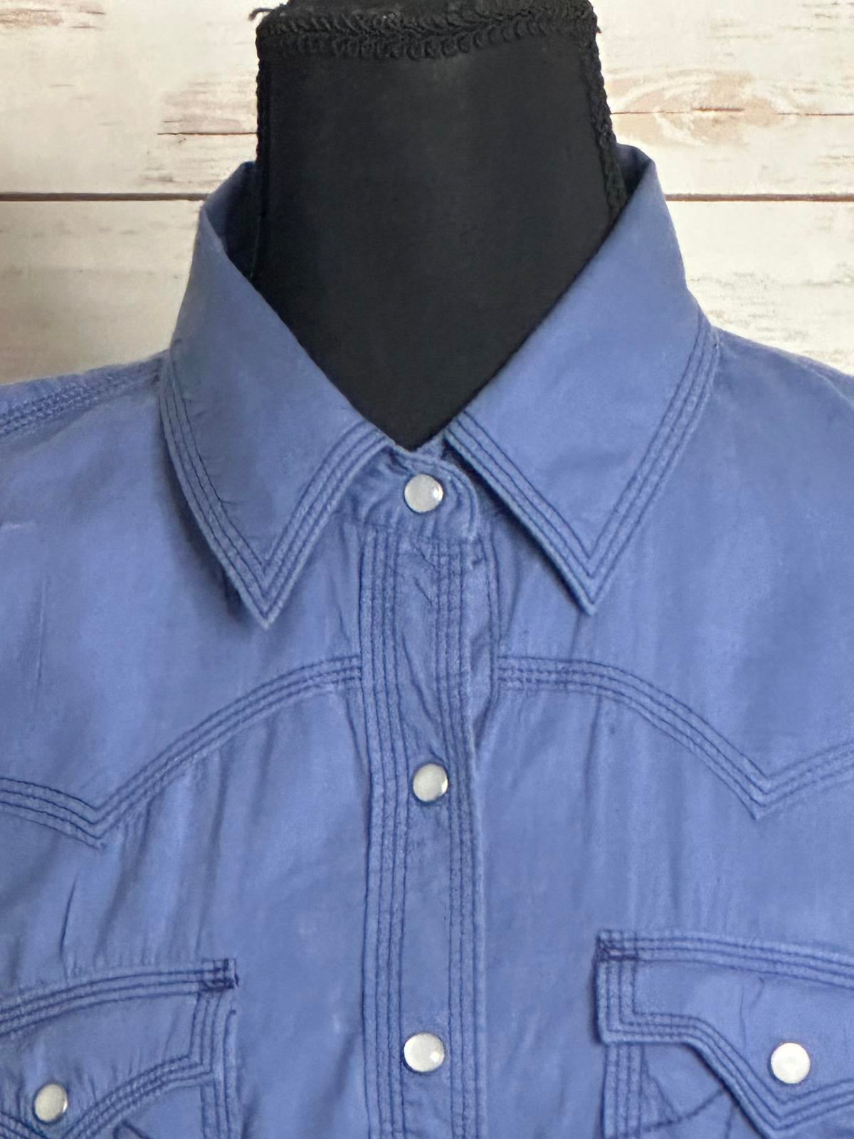 True Religion blue unisex Western long sleeve button-up shirt Size Small