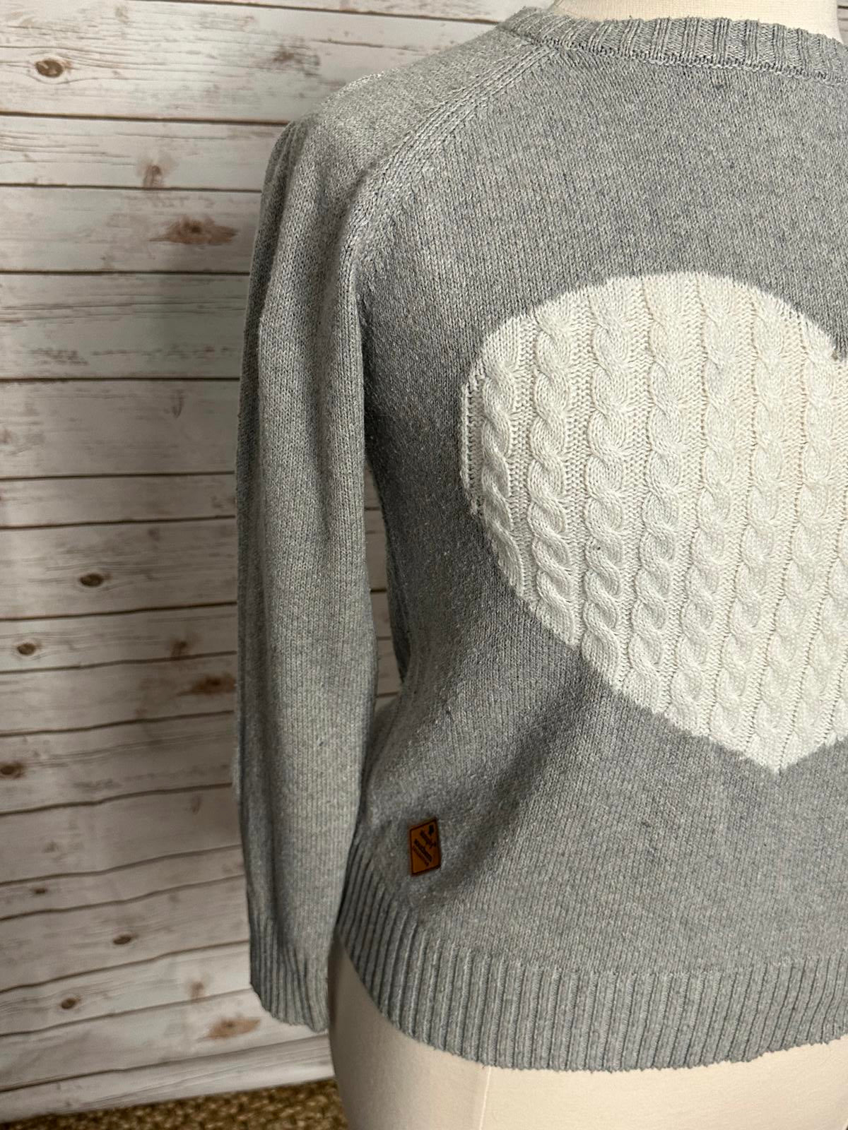 Simply Southern Collection Heart cable knit sweater Size XL