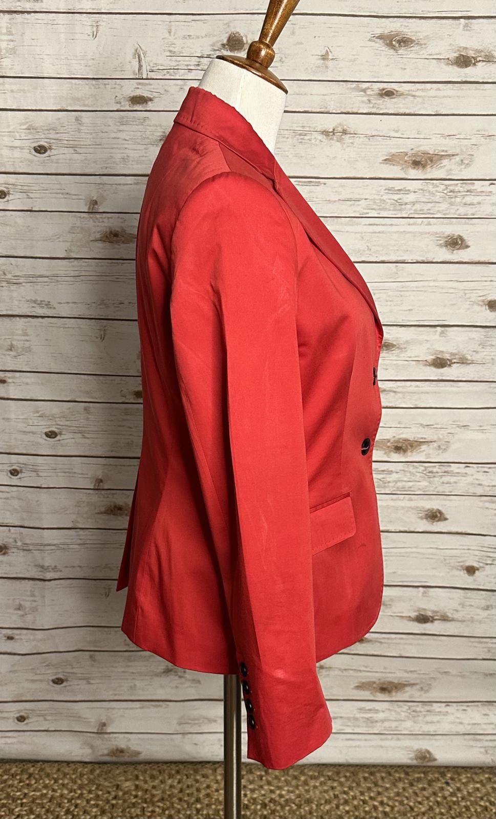 Barbour red corpcore business chic long sleeve single-breasted blazer Size 8