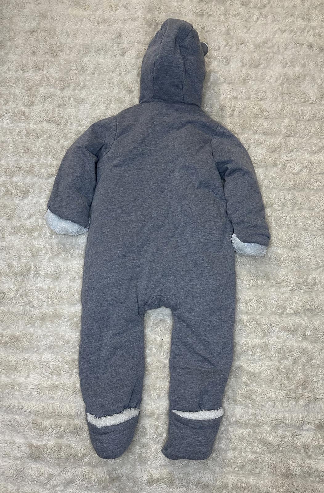 baby GAP sherpa-lined hooded dual zipped one-piece/snowsuit/bunting Size 12-18M