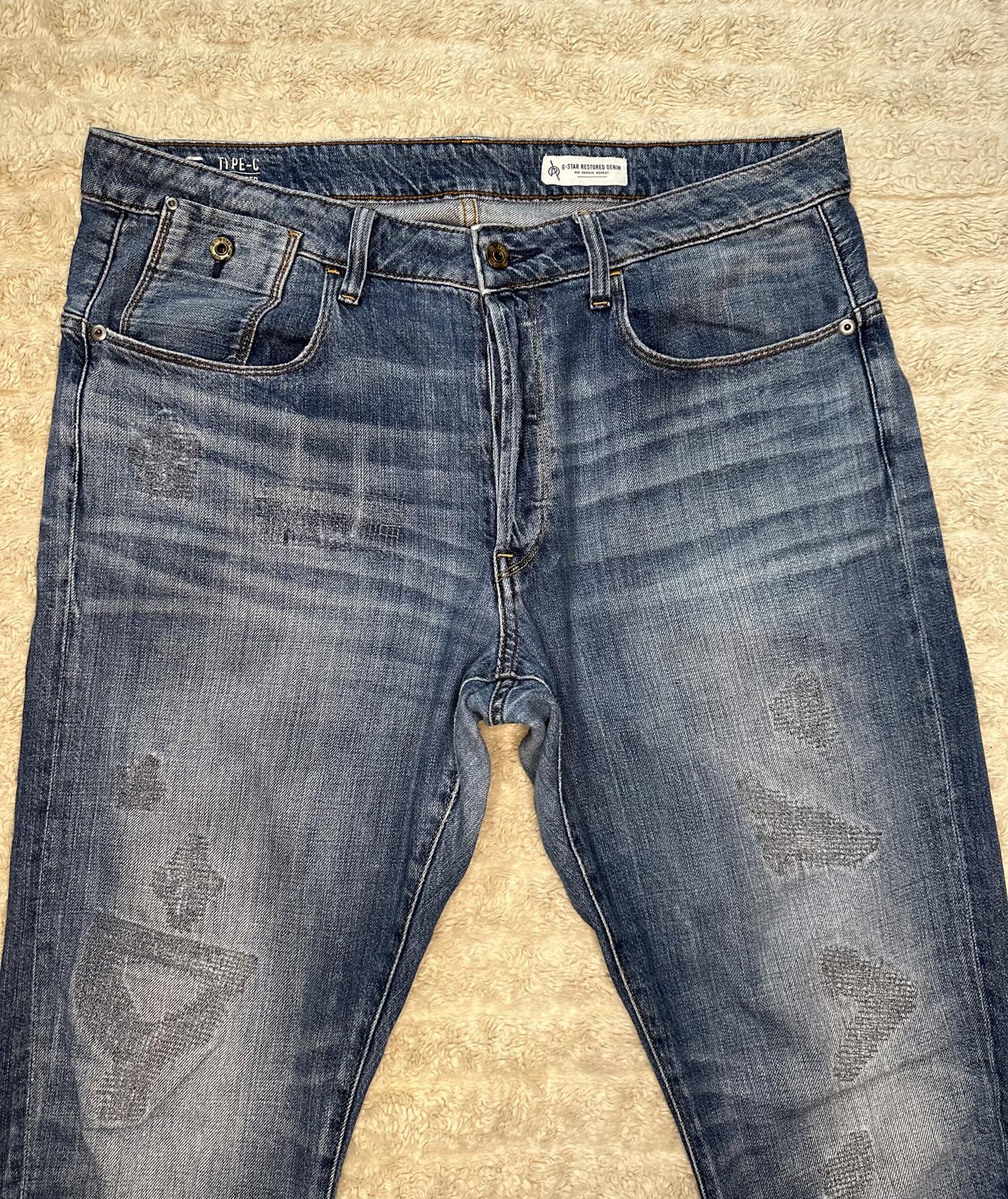 G Star Raw medium wash Type C 3D Tapered jeans Size 36x32