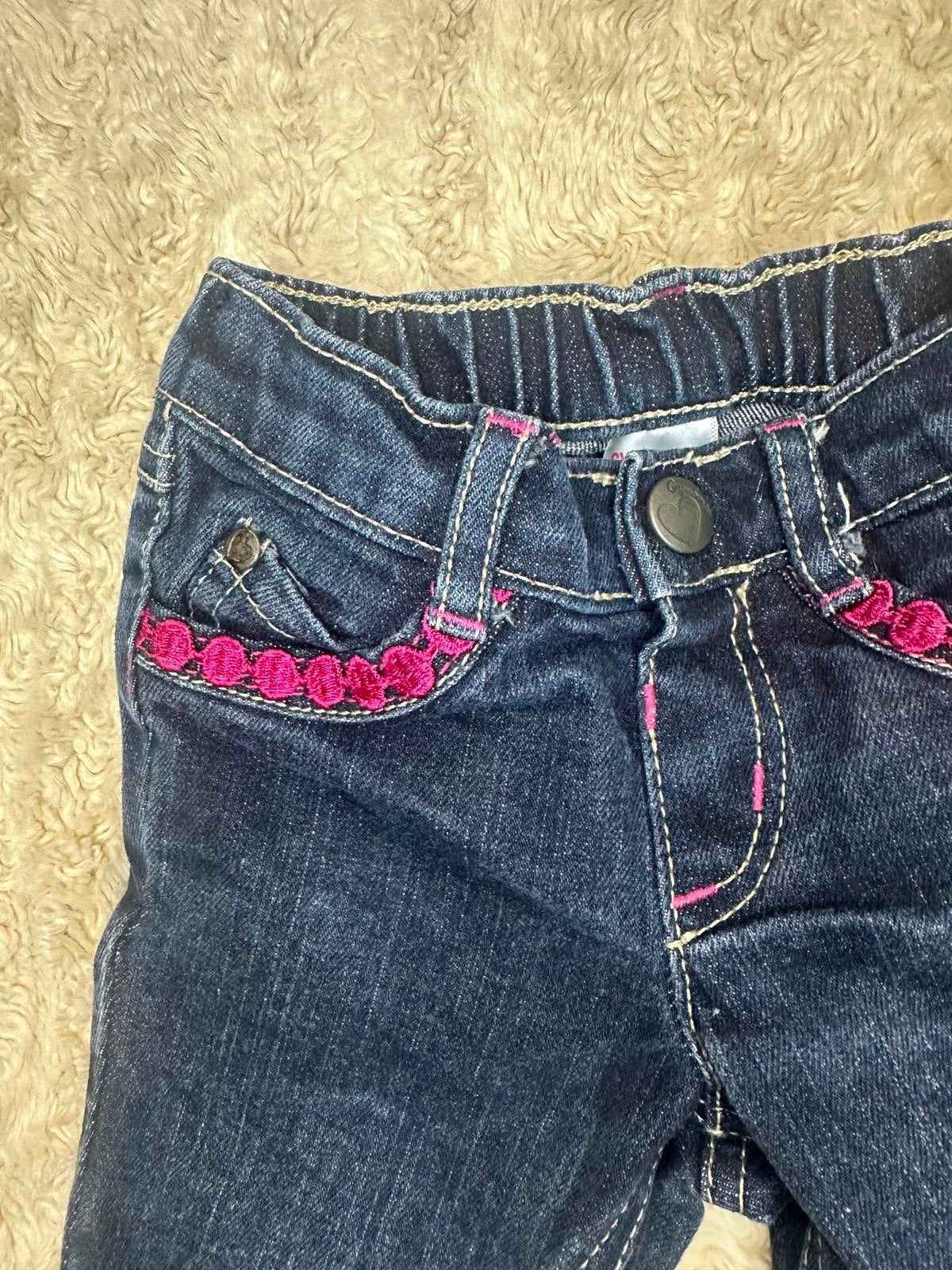 Gymboree pink embroidered jeans Size 6-12 Months